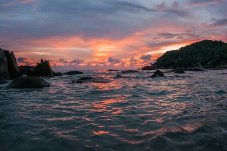 Amasing scenic Sunsets and sunrises at Cristal Bay, Samui, Thailandの写真素材