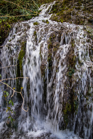 Scenic waterfalls at the park of Monasterio de Piedra, Zaragoza, Aragon, Spain