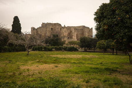Cloudy cityscape with mountains at Patras, Peloponnese, Greeceの写真素材