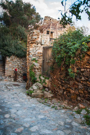 Cityscape at medieval town of Monemvasia, Peloponnese, Greece