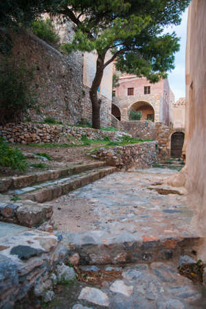 Cityscape at medieval town of Monemvasia, Peloponnese, Greeceの写真素材