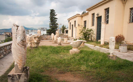 Ancient Greek ruins at the archaeological place of Ancient Elevsina, Peloponnese, Greeceの写真素材