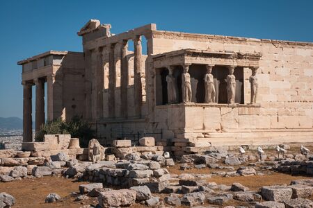 Ruins of the ancient Acropolis in Athens, Attica, Greeceの写真素材