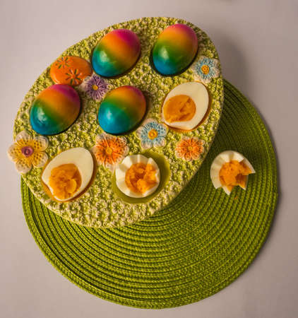 Colorful painted Easter eggs, Athens, Greece