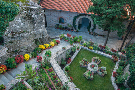 Image of monastery of Varvara Rusanov in Meteora, Greeceの写真素材
