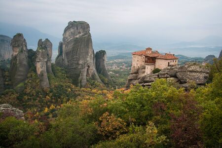 Image of monastery of Varvara Rusanov in Meteora, Greeceの写真素材