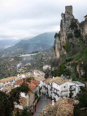 Image of an Ancient castle on the rock, La Iruela, Andalusia, Spainの写真素材