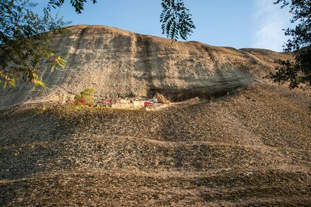Picturesque mountain cityscape in Kastraki, Meteora, Greeceの写真素材