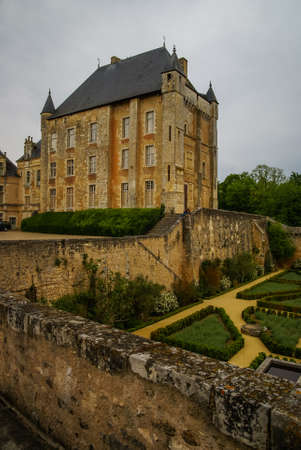 Scenic landscape with a medieval castle at Touffou, Franceの写真素材