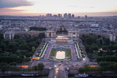 Scenic view of Paris at sunset, Franceの写真素材