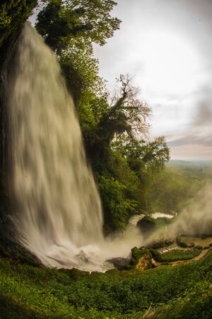 Exciting and powerful waterfalls in Edessa, northern Greeceの写真素材