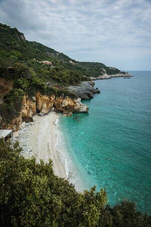 Picturesque beach of Mylopotamos at Pelion, Greeceの写真素材