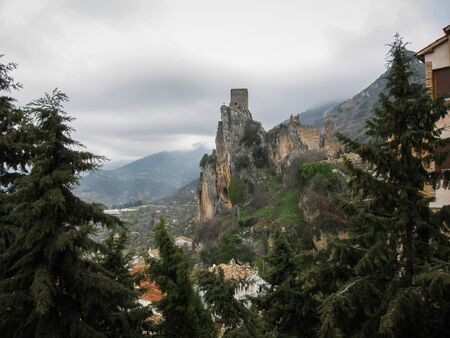 Image of an Ancient castle on the rock, La Iruela, Andalusia, Spainのeditorial素材