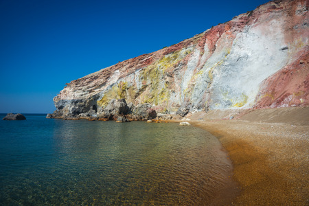 Beautiful and rare natural colors of Palepchori beach, Milos, Greeceの写真素材