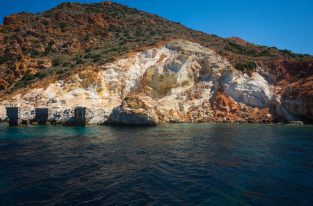 Image of picturesque rocks off the coast of the island of Milos, Greeceの写真素材