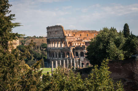 Scenic view of ruines of Colloseum, Rome, Italyの写真素材