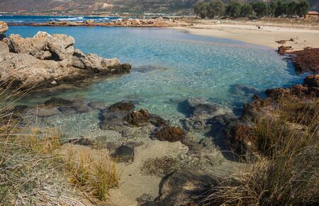 Scenic seascape at Falasarna beach, Crete, Greeceの写真素材