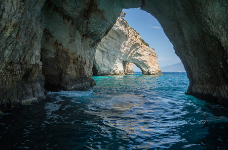 Scenic image of Blue caves, Zakinthos, Greeceの写真素材