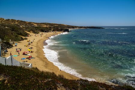 Scenic seascape at Vila nova de Milfontes, Portugalの写真素材