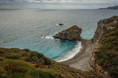 Scenic and beautiful landscape with seaview, Kythira, Greeceの写真素材