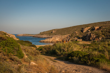 Scenic and beautiful landscape with seaview, Kythira, Greeceの写真素材