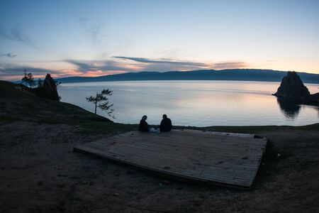 Scenic and beautiful landscape with lake Baikal, Russia