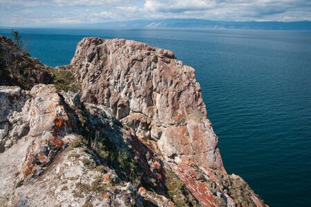 Image of a shore of lake Baikal, Olkhon, Russiaの写真素材