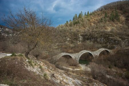 Image of Kologeriko stone bridge, Zagorohoria, Greeceの写真素材