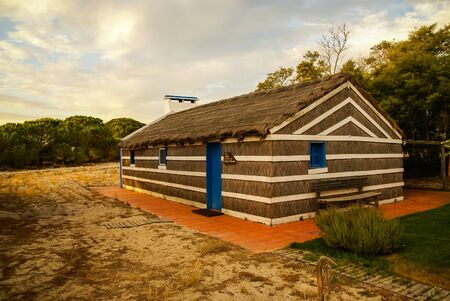 Image of a small village house of straw, Portugalの写真素材
