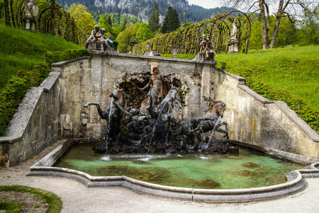 Beautiful Landscapes in the park Linderhoff, Bavaria, Germanyの写真素材
