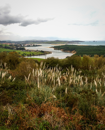 Landscape at Boo de Pielagos, Asturia y Cantabria, Spainの写真素材