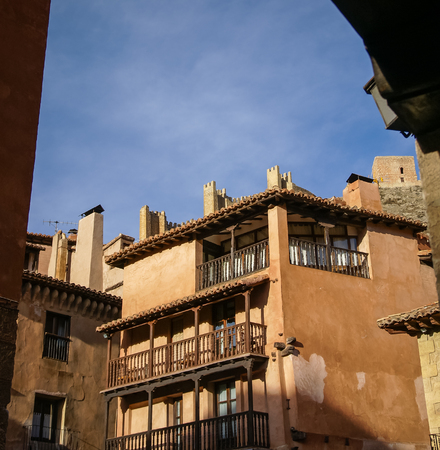 Scenic cityscape at Albarracin, Teruel, Aragon, Spainの写真素材