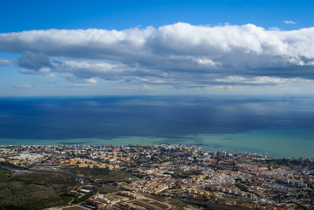 Cityscape from the mountain at Benalmadena, Andalusia, Spainの写真素材