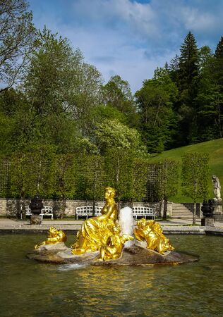 Beautiful Landscapes in the park Linderhoff, Bavaria, Germanyの写真素材