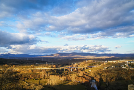 Winter landscape in Puebla de Sanabria, Castilla y Leon, Spain