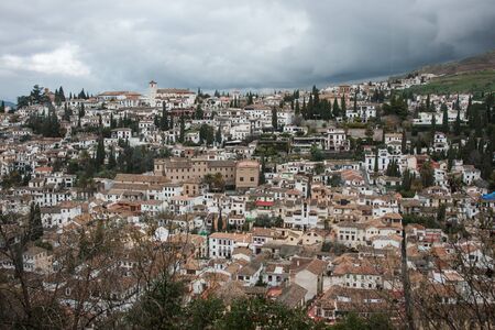 Panoramic view to the city at Granada, Andalusia, Spainの写真素材