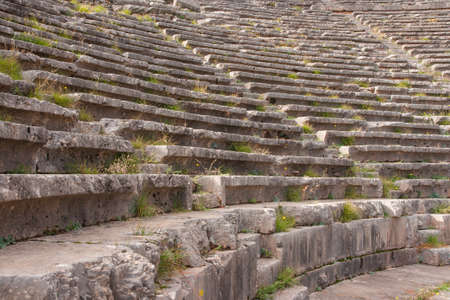 Image of Ruins of an ancient greek theatre at Delphi, Greeceの写真素材