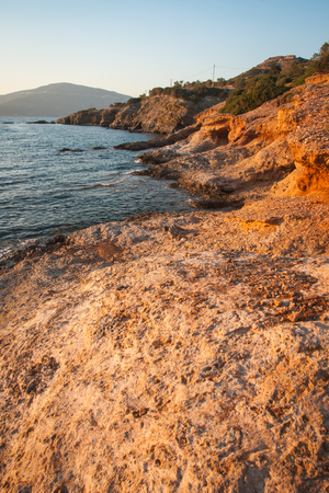 Image of unset at Zastani beach, Evbia, Greeceの写真素材