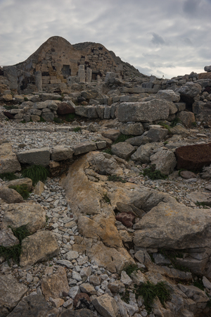 Image of ruins of Ancient Hora, Santorini, Greeceの写真素材
