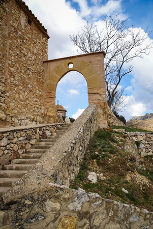 Image of a little church at Molinos, Teruel, Aragon, Spainの写真素材