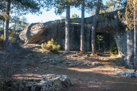 Image of Unique rock formations in enchanted city of Cuenca, Castilla la Mancha, Spainの写真素材