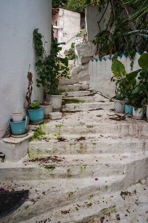 Scenic cityscape at island  of Poros, Greeceの写真素材