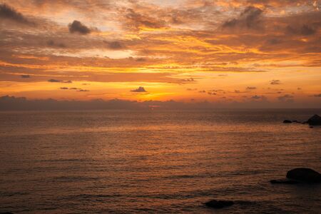 Amazing scenic Sunsets and sunrises at Cristal Bay, Samui, Thailandの写真素材