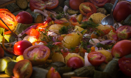 Image of Greek cuisine, island of Milos, Greeceの写真素材