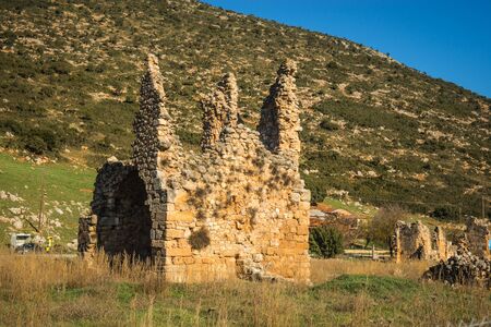 Image of ruins of an ancient monastery at Stimfalia, Peloponnese, Greeceの写真素材