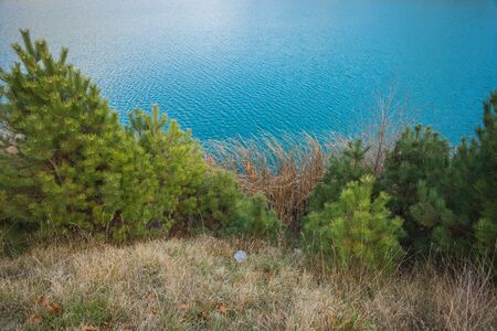 Picturesque landscape on the lake Doxa on Peloponnese, Greece