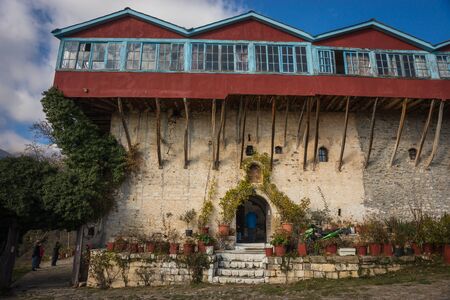 Image of the monastery on Lake Doxa, Greeceの写真素材