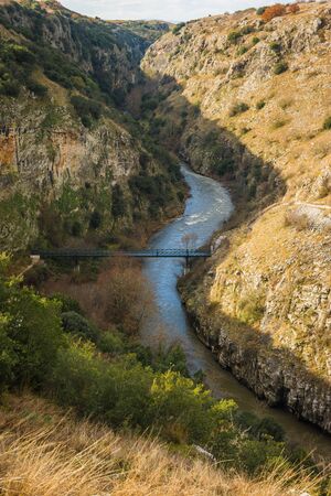Image of a river, bridge and  canyon near Xanthi, Greece
