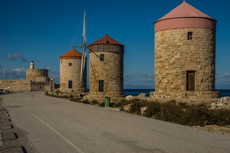 Scenic image of port of Rhodes, Greeceの写真素材