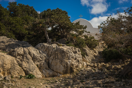 Image of ruins of Monolithos castle on Rhodes island in Greeceの写真素材